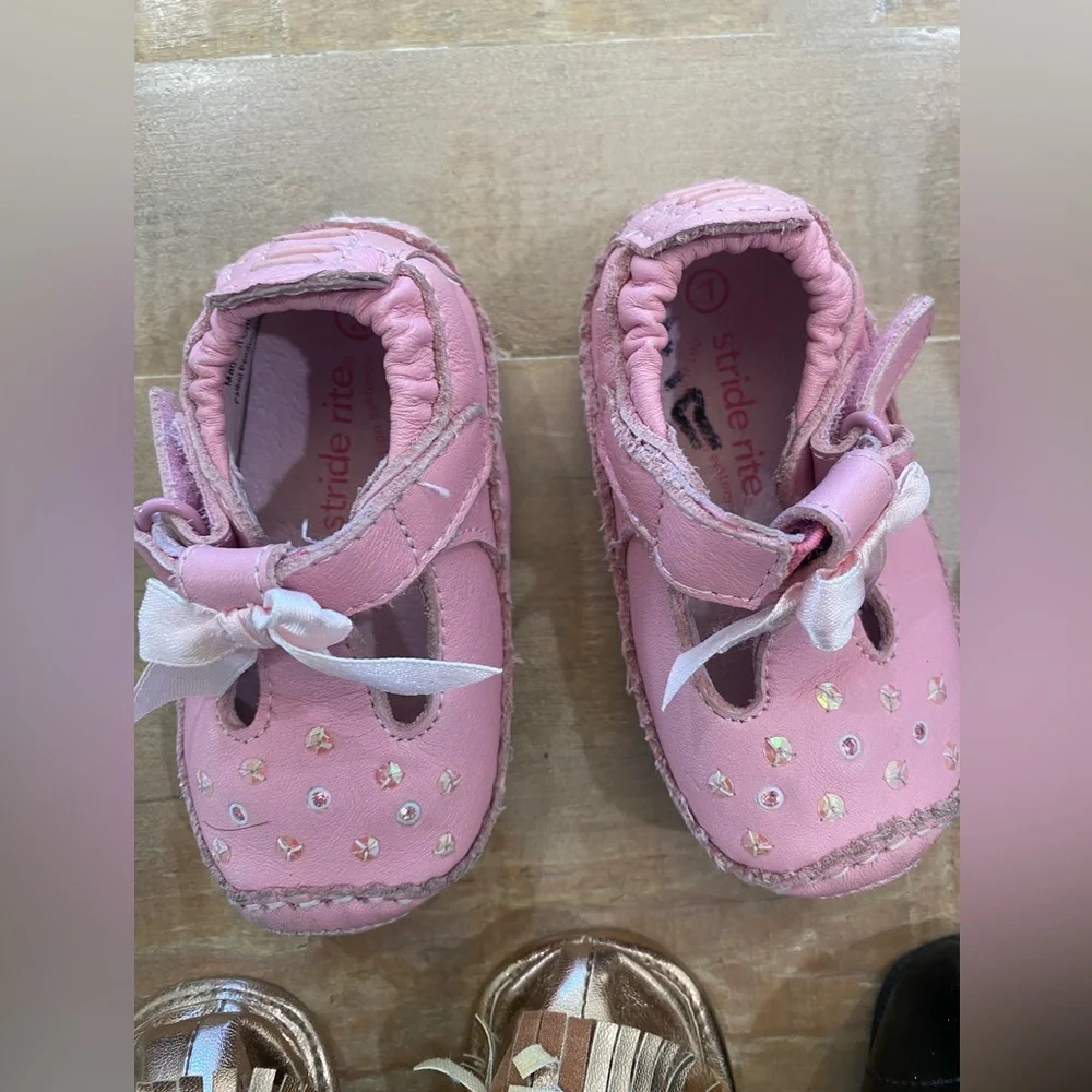 7 baby girl toddler moccasin shoes sandals slide on Stride Rite Baby Gap Romirus